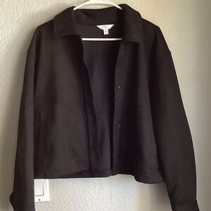 Time and Tru Black Button-Front Jean Jacket